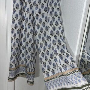 Patterned Wide Leg Pants